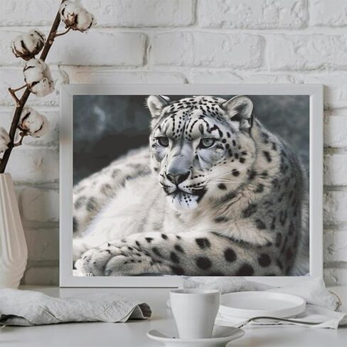 WUIVCTR 16x20in No Framed Snow Leopard DIY Paint by Numbers Set Beginner Friendly Adult Art Kit for Home Decor Gifts in Saudi Arabia