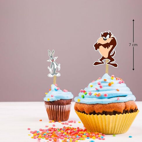 Taasmanian Devil Cupcake Topper Party Decoration, Character Inspired Decorative Cupcake Picks for Birthday Celebration, Premium Cardstock Toppers for Dessert Table and Party Display in Saudi Arabia