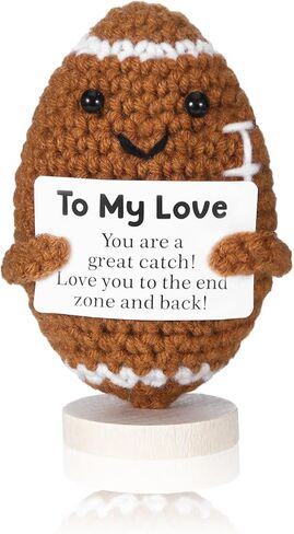 Positive Crochet Football Cute Handmade for Office Party Decorations or Graduation Birthday Teacher Appreciation, Emotional Support Crochet Gifts for Stress Relief in Kuwait