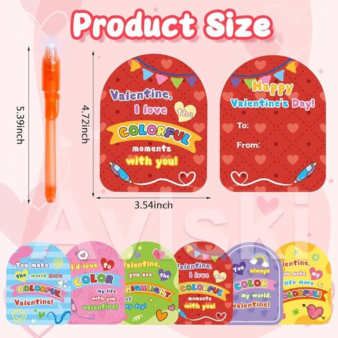 32Pcs Kids Valentines Day Gifts for Classroom - Valentine Cards with Pens Novelty Toys for Boys Girls Exchange Gifts, Party Favor Prizes, Valentine’s Greeting Gifts in Saudi Arabia