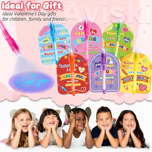 32Pcs Kids Valentines Day Gifts for Classroom - Valentine Cards with Pens Novelty Toys for Boys Girls Exchange Gifts, Party Favor Prizes, Valentine’s Greeting Gifts in Saudi Arabia