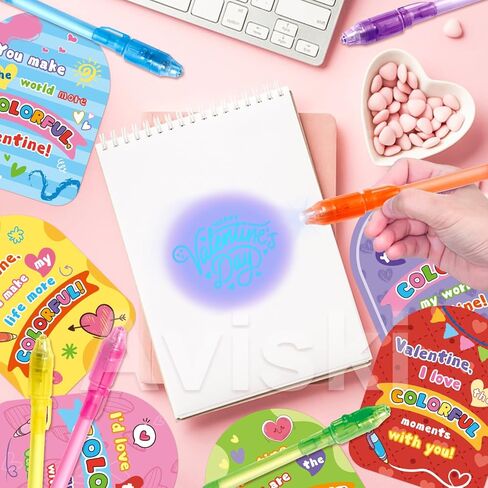 32Pcs Kids Valentines Day Gifts for Classroom - Valentine Cards with Pens Novelty Toys for Boys Girls Exchange Gifts, Party Favor Prizes, Valentine’s Greeting Gifts in Saudi Arabia