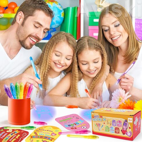 32Pcs Kids Valentines Day Gifts for Classroom - Valentine Cards with Pens Novelty Toys for Boys Girls Exchange Gifts, Party Favor Prizes, Valentine’s Greeting Gifts in Saudi Arabia