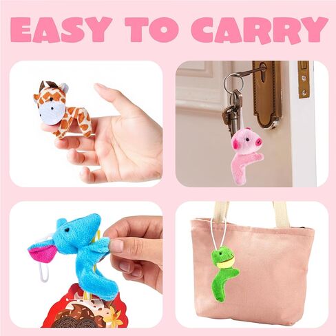 JOYIN 24 Pcs Valentine's Day Gifts Plush Toy & Straws with Cards, Mini Plush Finger Puppets to Hold Straw & Drink Themed Cards, Valentines Day Card for Kids School Classroom Exchange Prizes in Saudi Arabia
