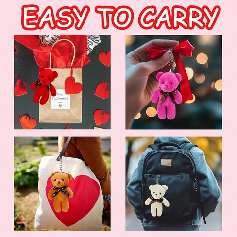 28 Pack Valentines Day Gifts Cards with Plush Bears Toys, Mini Stuffed Animals with Valentine's Greeting Cards for Kids Classrom School Exchange Prize Party Favors(Heart Cards) in Saudi Arabia