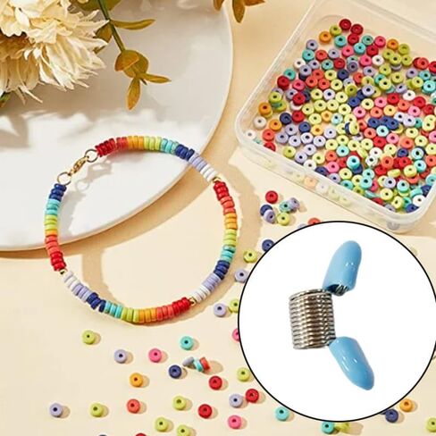 20 Pcs Spring Bead Clamps,Bead Stopper Prevent Beads from Falling for Jewelry Making Tool,DIY Bracelets, Necklaces and Earrings in Saudi Arabia