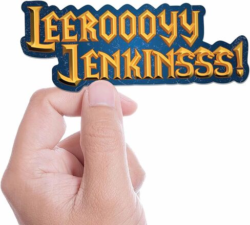 Leeroy Jenkins Funny Gaming Sticker - Video Game Meme Decal for Hydroflask Water Bottle, Nerdy Gift for Gamers, Viral Video Quote in Saudi Arabia