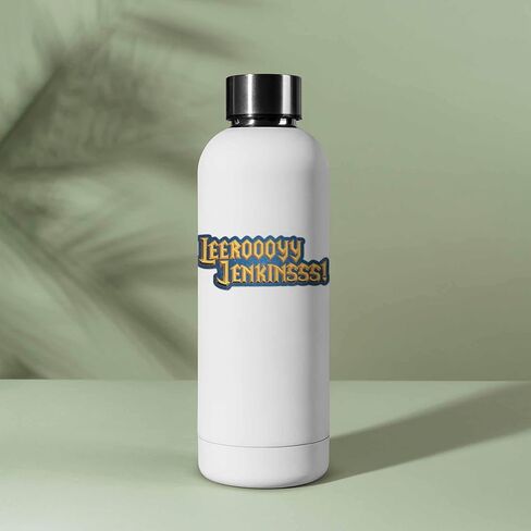 Leeroy Jenkins Funny Gaming Sticker - Video Game Meme Decal for Hydroflask Water Bottle, Nerdy Gift for Gamers, Viral Video Quote in Saudi Arabia