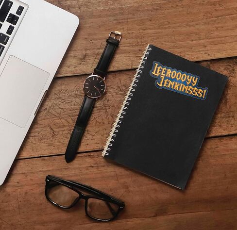 Leeroy Jenkins Funny Gaming Sticker - Video Game Meme Decal for Hydroflask Water Bottle, Nerdy Gift for Gamers, Viral Video Quote in Saudi Arabia