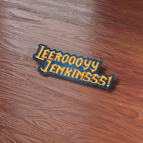 Leeroy Jenkins Funny Gaming Sticker - Video Game Meme Decal for Hydroflask Water Bottle, Nerdy Gift for Gamers, Viral Video Quote in Saudi Arabia