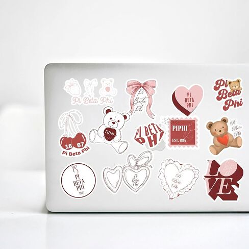 Pi Beta Phi - Sticker Sheet - Teddy Bears and Sisterhood Love Theme in Saudi Arabia