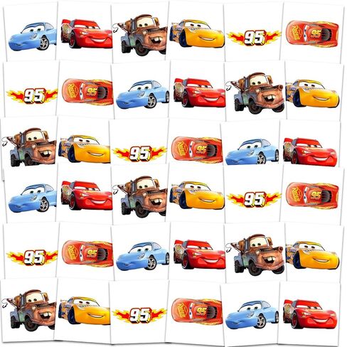 Disney Cars Valentine's Day Classroom Gift Exchange - 24 Student Bundle with Cars Temporary Tattoos, Goodie Bags, To/From Stickers for School Valentines Handouts | Valentines Kids Party Favors in Saudi Arabia