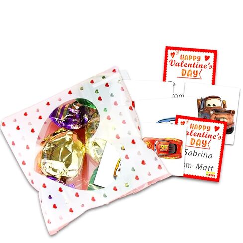 Disney Cars Valentine's Day Classroom Gift Exchange - 24 Student Bundle with Cars Temporary Tattoos, Goodie Bags, To/From Stickers for School Valentines Handouts | Valentines Kids Party Favors in Saudi Arabia