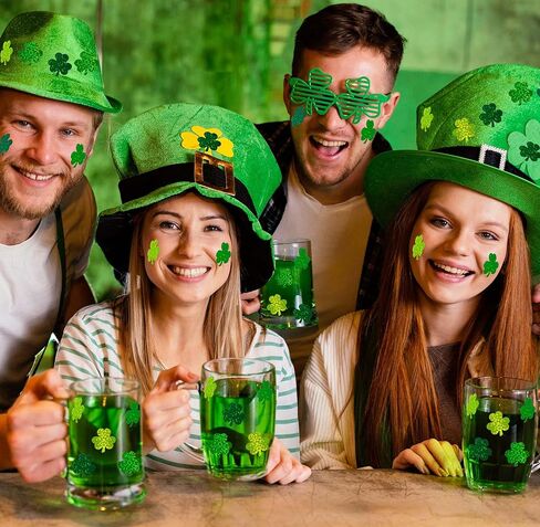 St. Patrick’s Day Shamrock Stickers Roll, 500 Count Green Glitter Clover Stickers for Party Favors, Crafts & Decorations in Saudi Arabia