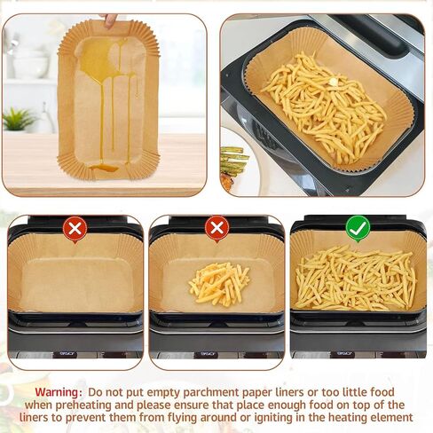 Air Fryer Liners Disposable 11x6 inch for Ninja Foodi Smart XL 6-in-1 Indoor Grill，120Pcs Rectangular Parchment Paper Liners for Ninja FG551,IG601,IG651 in Saudi Arabia