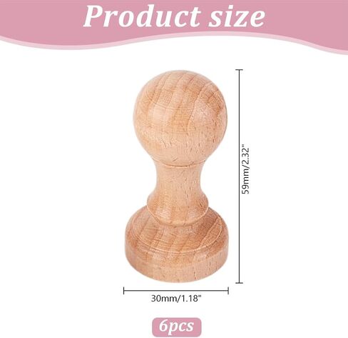 6Pcs Stamp Wood Round Handle 30mm Wooden Knobs Round Wooden Drawer Pulls for Stamp Making DIY Crafting Scrapbooking in Saudi Arabia