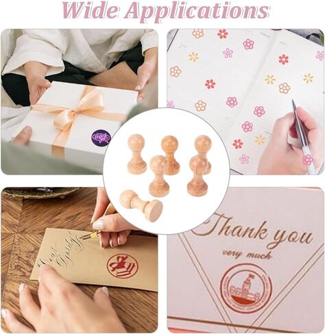6Pcs Stamp Wood Round Handle 30mm Wooden Knobs Round Wooden Drawer Pulls for Stamp Making DIY Crafting Scrapbooking in Saudi Arabia