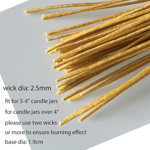 300 PCS 6 inch Hemp Candle Wicks Stickers & Centering Bars Included, 2.5mm Beeswax Candle Wicks Natural Candle Wicks for Beeswax Candle Making Hemp Edible Candle Wick for Butter Candle in Saudi Arabia