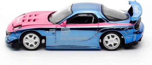 نموذج سيارة Diecast متوافق مع Pop Race 1:64 Mazda RX7 RE Amemiya جسم عريض أزرق كروم 2025 هوبي إكسبو الصين طبعة خاصة S24-HEC2025 in Saudi Arabia