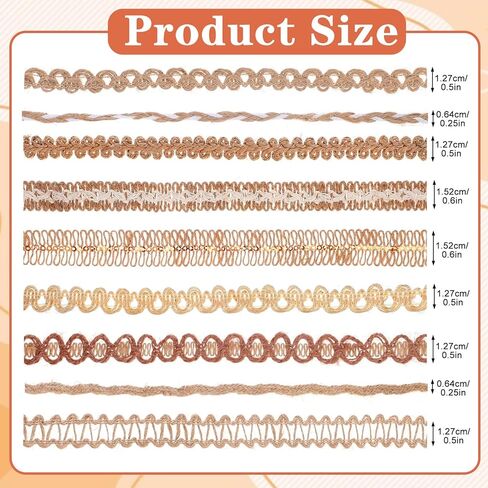 Jeffdad 9 Rolls Burlap Lace Ribbon Trim, 18 Meters Jute Craft Ribbon Natural Burlap Ribbons Trim Vintage Lace Trims for DIY Crafts Gifts Wrapping Rustic Wedding Party Decoration in Saudi Arabia