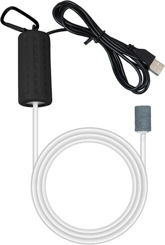 مضخة هواء لحوض السمك مضخة هواء USB مضخة هواء صغيرة لحوض الأسماك فائقة الهدوء مضخة هواء لخزان الأسماك موفرة للطاقة فقاعات الأكسجين تتضمن أنبوب أكسجين لحوض السمك + أحجار هواء 1 وات in Kuwait