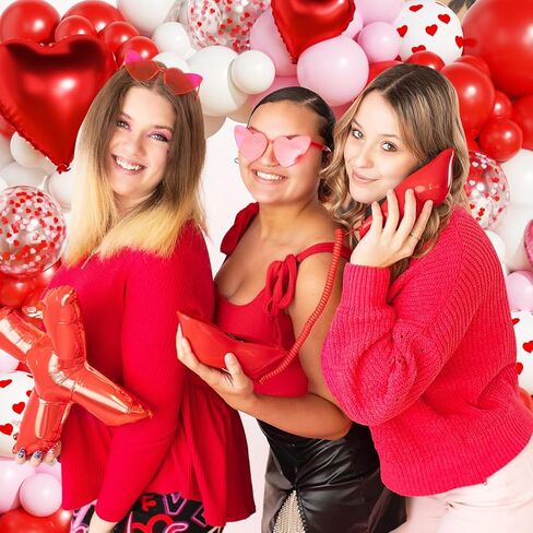 Galentines Day Balloon Arch Kit, Galentines Day Party Decorations with Rose Petals for Bridal Wedding Bachelorette Engagement Birthday Romantic Valentines Party Decorations in Saudi Arabia