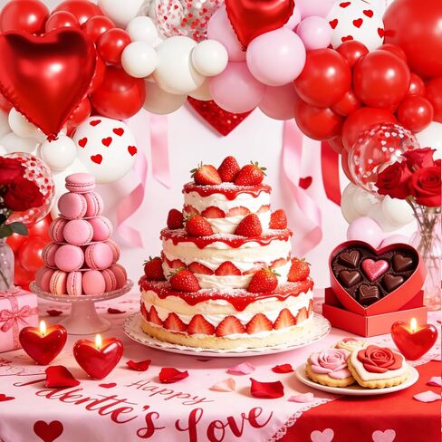 Galentines Day Balloon Arch Kit, Galentines Day Party Decorations with Rose Petals for Bridal Wedding Bachelorette Engagement Birthday Romantic Valentines Party Decorations in Saudi Arabia