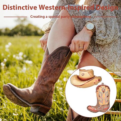 10 قطعة بالونات رعاة البقر الغربية أحذية كبيرة وقبعة موضوع غربي بالونات الحفلات زينة الحفلات راعية البقر الحصان روديو in Kuwait