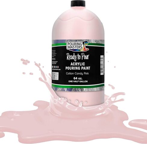 Pouring Masters Cotton Candy Pink Ready to Pour Acrylic Pouring Paint - Premium 64-Ounce Pre-Mixed Fluid Acrylic Paint - Fluid Art Supplies for Canvas, Wood, Paper, Tile & Rocks in Saudi Arabia