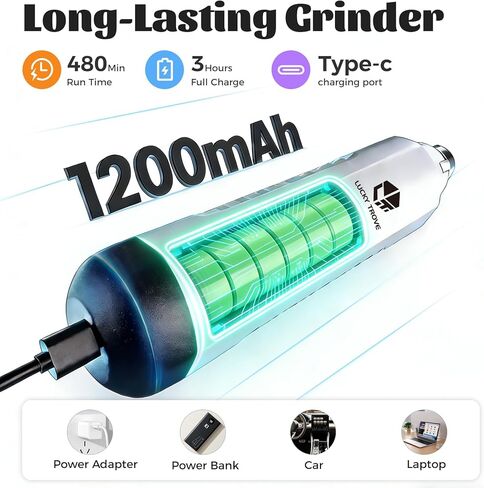 2026 مطحنة أظافر Silent Groom Pro للحيوانات الأليفة، مطحنة أظافر للكلاب بخمس سرعات مع ضوء LED، 45 ديسيبل هادئة غير مؤلمة للكلاب والقطط الصغيرة والمتوسطة والكبيرة (1 + 2 * رأس بديل) (أبيض) in Kuwait
