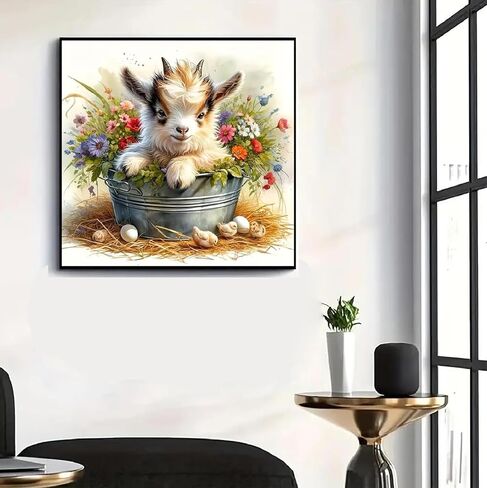 MOMDEDP Diamond Art Painting Kits for Adults, Cow 5D Diamond Painting Dots Art Kits for Adults Beginner, DIY Highland Cow Full Round Gem Crystal Art Paint by Diamond, Home Wall Decor 12 x 12 in in Kuwait