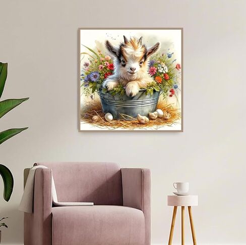 MOMDEDP Diamond Art Painting Kits for Adults, Cow 5D Diamond Painting Dots Art Kits for Adults Beginner, DIY Highland Cow Full Round Gem Crystal Art Paint by Diamond, Home Wall Decor 12 x 12 in in Kuwait