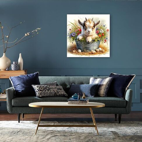 MOMDEDP Diamond Art Painting Kits for Adults, Cow 5D Diamond Painting Dots Art Kits for Adults Beginner, DIY Highland Cow Full Round Gem Crystal Art Paint by Diamond, Home Wall Decor 12 x 12 in in Kuwait