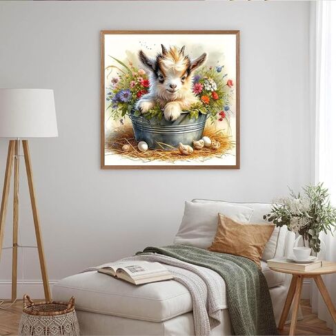 MOMDEDP Diamond Art Painting Kits for Adults, Cow 5D Diamond Painting Dots Art Kits for Adults Beginner, DIY Highland Cow Full Round Gem Crystal Art Paint by Diamond, Home Wall Decor 12 x 12 in in Kuwait