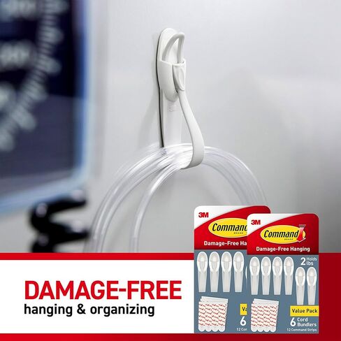 Command Cord Bundlers, Damage Free Hanging Cord Organizer, No Tools Cord Bundler for Hanging Electrical Cables, 12 Gray Cord Bundlers and 24 Strips in Saudi Arabia