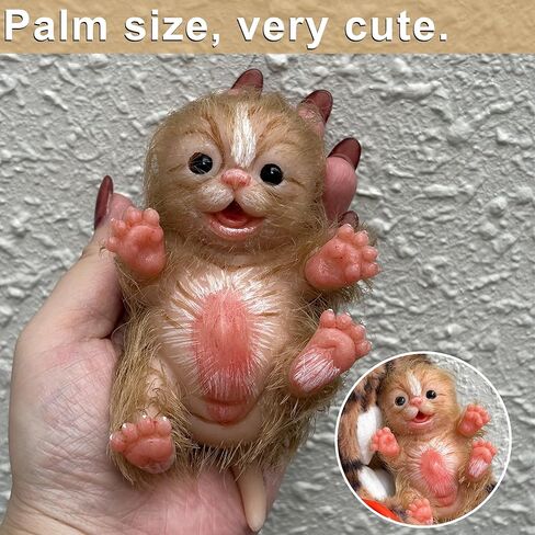 دمى سيليكون تولد من جديد على شكل حيوانات، لعبة لطيفة وواقعية للقطط الصغيرة الناعمة مقاس 12.7 سم in Kuwait