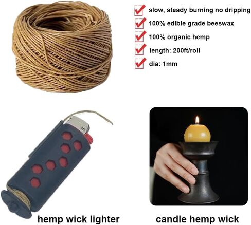 200 ft Hemp Candle Wick 100% Organic Hemp Wick Candle Wick for DIY Candle Making Craft Making in Saudi Arabia