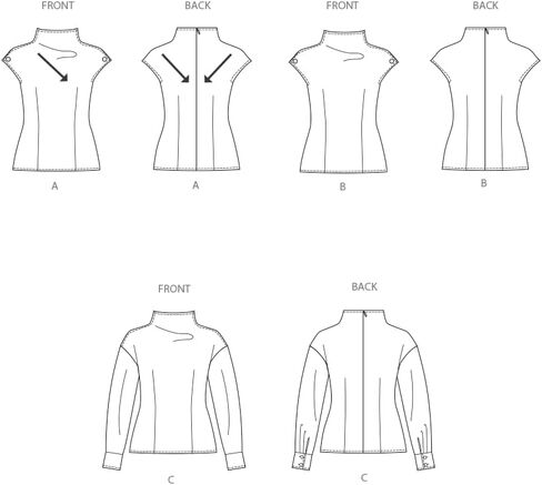 Simplicity SS3103D5 حزمة نمط الخياطة العلوية ذات الرقبة القمعية من Misses، رمز التصميم S3103، الأحجام 4-6-8-10-12 in Kuwait