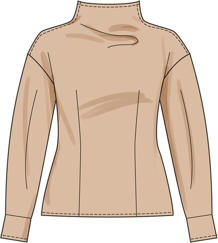 Simplicity SS3103D5 حزمة نمط الخياطة العلوية ذات الرقبة القمعية من Misses، رمز التصميم S3103، الأحجام 4-6-8-10-12 in Kuwait