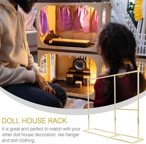 HOMSFOU Doll Clothes Rack for 18 Inch Dolls Mini Fashion Dream Wardrobe Doll Hanger Organizer for Clothes Storage and Dollhouse Bedroom Accessories in Saudi Arabia