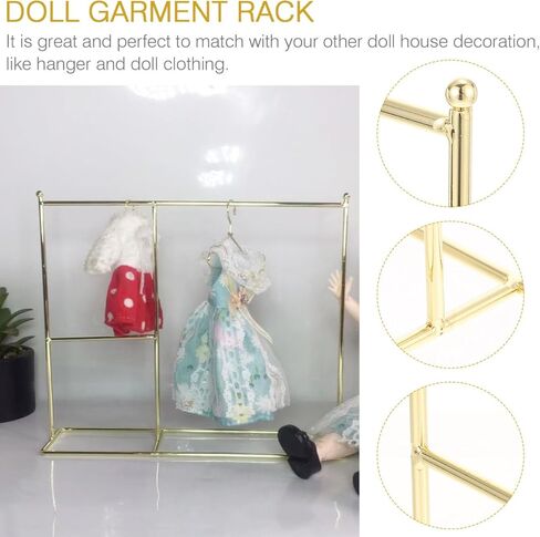HOMSFOU Doll Clothes Rack for 18 Inch Dolls Mini Fashion Dream Wardrobe Doll Hanger Organizer for Clothes Storage and Dollhouse Bedroom Accessories in Saudi Arabia
