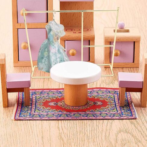 HOMSFOU Doll Clothes Rack for 18 Inch Dolls Mini Fashion Dream Wardrobe Doll Hanger Organizer for Clothes Storage and Dollhouse Bedroom Accessories in Saudi Arabia