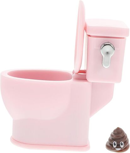 Dollhouse Toilet Flush Sound Scale Miniature Bathroom Accessory for Dollhouse Play Realistic Design Rechargeable Fun Toy for Cake Toppers and Prank Games in Saudi Arabia
