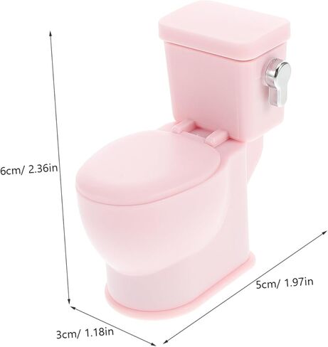 Dollhouse Toilet Flush Sound Scale Miniature Bathroom Accessory for Dollhouse Play Realistic Design Rechargeable Fun Toy for Cake Toppers and Prank Games in Saudi Arabia