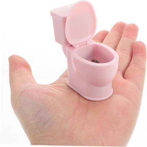 Dollhouse Toilet Flush Sound Scale Miniature Bathroom Accessory for Dollhouse Play Realistic Design Rechargeable Fun Toy for Cake Toppers and Prank Games in Saudi Arabia