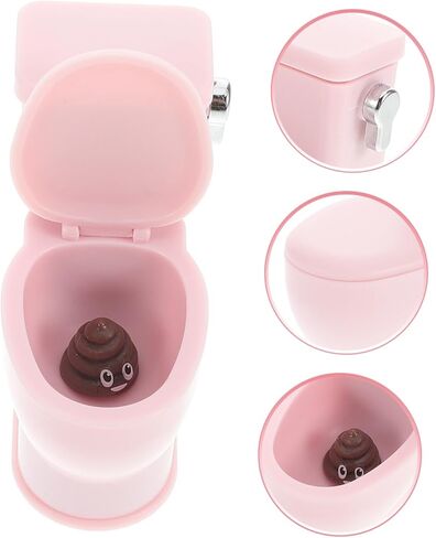 Dollhouse Toilet Flush Sound Scale Miniature Bathroom Accessory for Dollhouse Play Realistic Design Rechargeable Fun Toy for Cake Toppers and Prank Games in Saudi Arabia