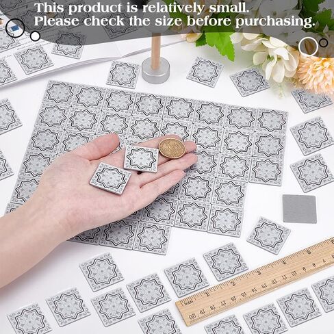 FINGERINSPIRE 160 Pcs Mini Wood Double-Sided Dollhouse Floor Tiles, White Square 1/12 Scale Dollhouse Floor Tiles Miniature Wood Furniture Mini House Accessories for Photo Props Home Decor in Saudi Arabia