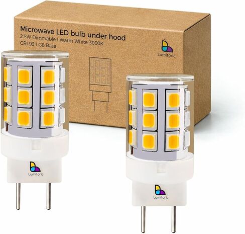 G8 LED لمبة 20W مكافئة لمصابيح الإضاءة الميكروويف تحت الغطاء، Ra93 3000K أبيض دافئ، 4 عبوات، من أجل GE Samsung Whirlpool Maytag Kenmore، يستبدل WB25X10019 WB08X10051 in Saudi Arabia