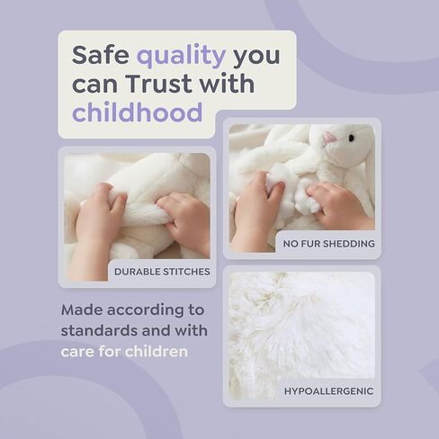 FREND White Bunny Stuffed Animal, Cute Plushies for Women and Kids, Soft Bunny and Rabbit Plush Toy Gift, Adorable Stuffed Animal for Babies and Girls in Saudi Arabia