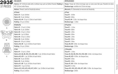 نمط خياطة لحاف Simplicity 2935 للأطفال من تصميم Longia Miller Design، مقاس واحد لكل منهما in Kuwait
